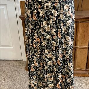Vintage Express Maxi button Floral Grunge Skirt- Sz S